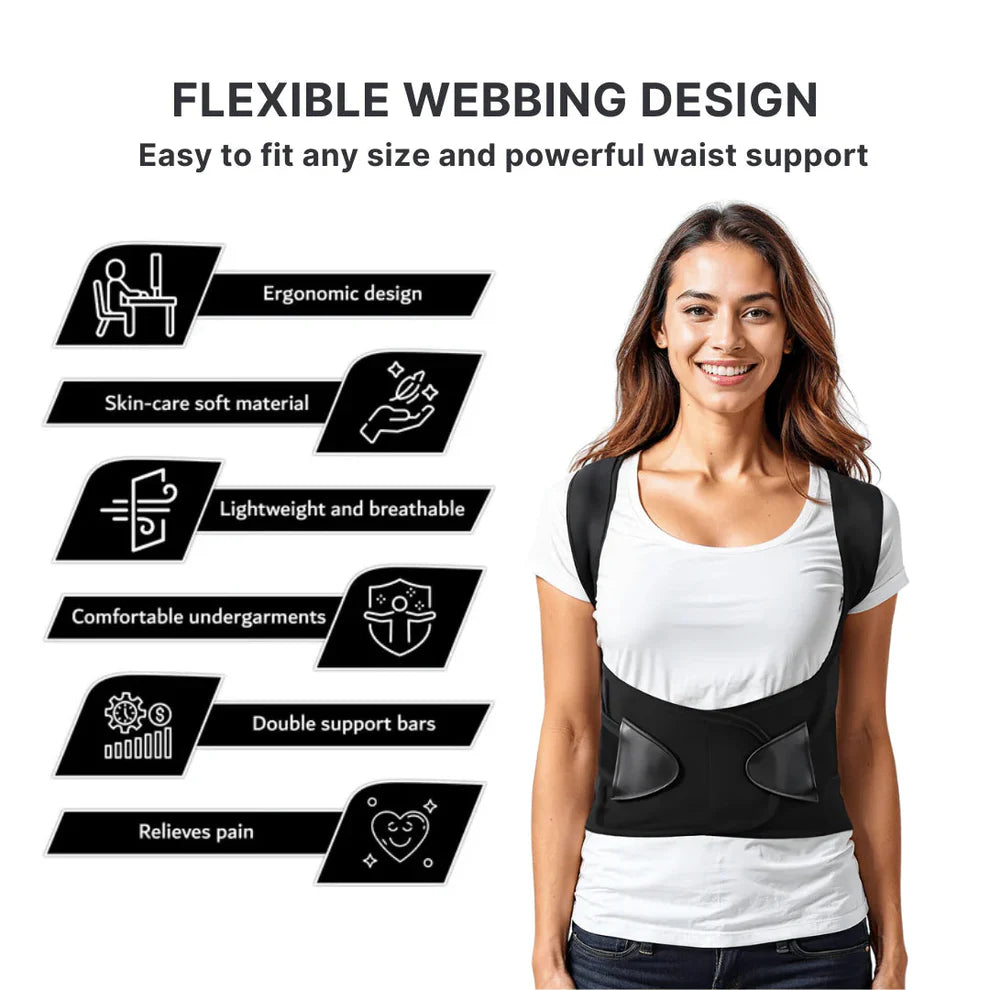 Premium Posture Corrector Shoulder Belt – Adjustable Back Support Brace for Men & Women