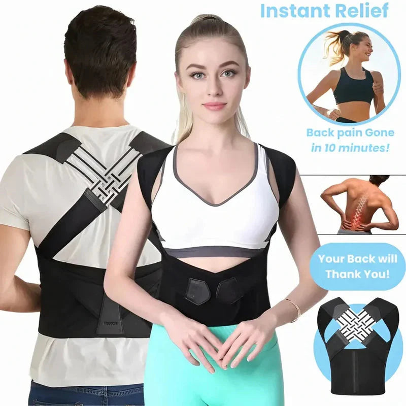 Premium Posture Corrector Shoulder Belt – Adjustable Back Support Brace for Men & Women