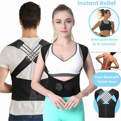 Premium Posture Corrector Shoulder Belt – Adjustable Back Support Brace for Men & Women