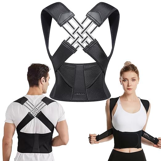 Premium Posture Corrector Shoulder Belt – Adjustable Back Support Brace for Men & Women