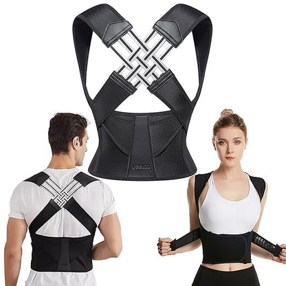 Premium Posture Corrector Shoulder Belt – Adjustable Back Support Brace for Men & Women