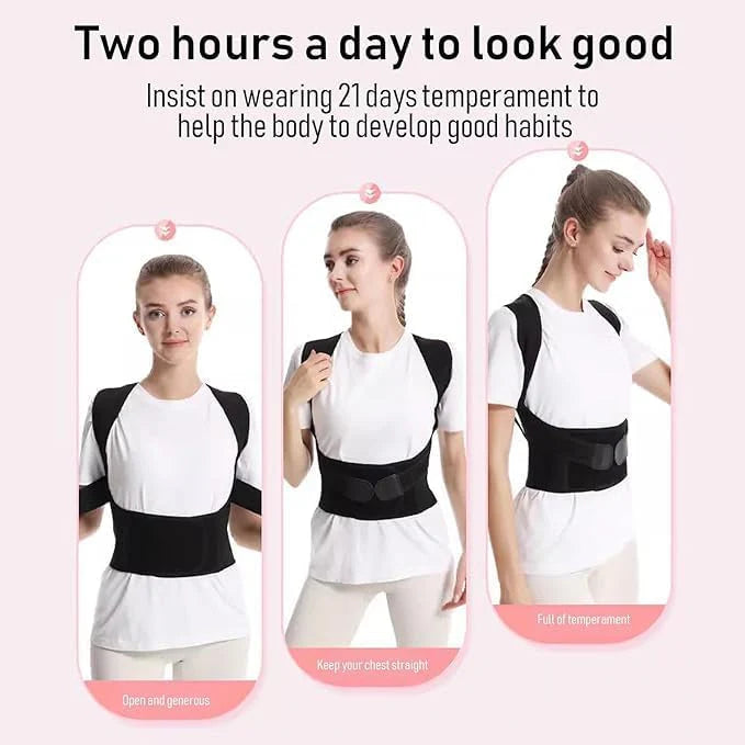 Premium Posture Corrector Shoulder Belt – Adjustable Back Support Brace for Men & Women