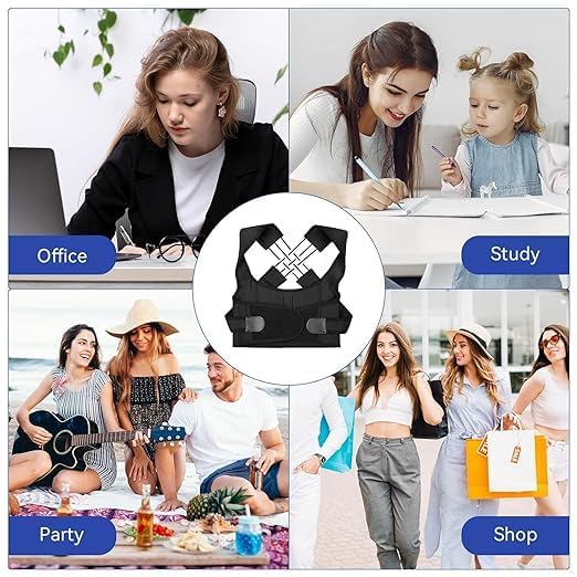 Premium Posture Corrector Shoulder Belt – Adjustable Back Support Brace for Men & Women